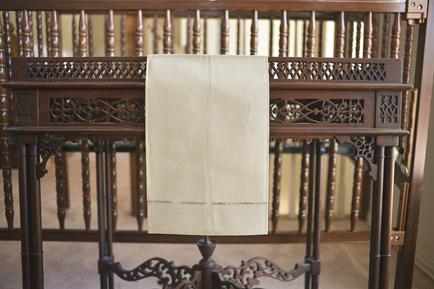 Sand Shell colored Hemstitch Guest Towel. 14x22"